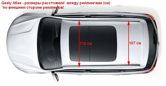 рейлинги-geely-atlas-расстояние.jpg (39.62 КБ) 17789 просмотров Разница расстояний между рейлингами (по внешней стороне) Geely Atlas NL-3. Спереди больше, чем сзади