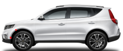 По два винта с каждой стороны передних арок открутить ключём с головкой на 8. На фото обозначены красными точками. (Emgrand X7 NL-4, сняние бампера)