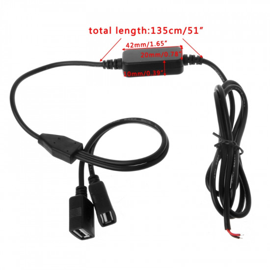 зарядное устройство Dual USB штепсельная розетка В 12 В до 5 3A DC к DC питание конвертер.jpg