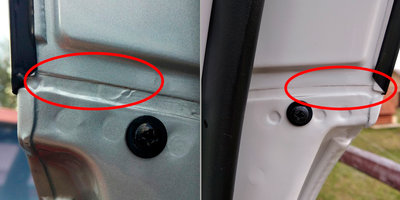 трещины ЛКП на внутренней стороне задних дверей Geely Atlas