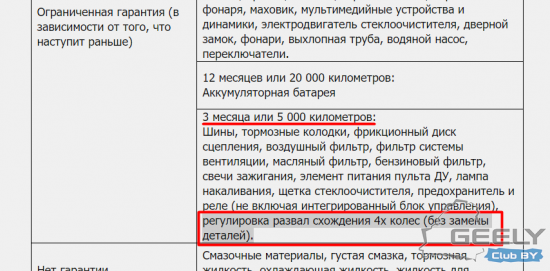 warranty.png (87.53 КБ) 54305 просмотров Скриншот страницы сайта белджи.<br />Условие распространяется на следующие модели - Geely ATLAS NL-3, EMGRAND X7 NL-4, EMGRAND 7 FE3-JC, GEELY GE (KC-2), COOLRAY SX-11