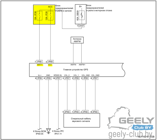 Схема питания автомагнитолы